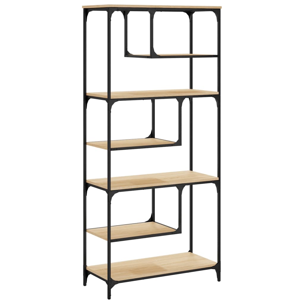 Bibliothèque chêne sonoma 81x36x176 cm bois d'ingénierie - XIOS