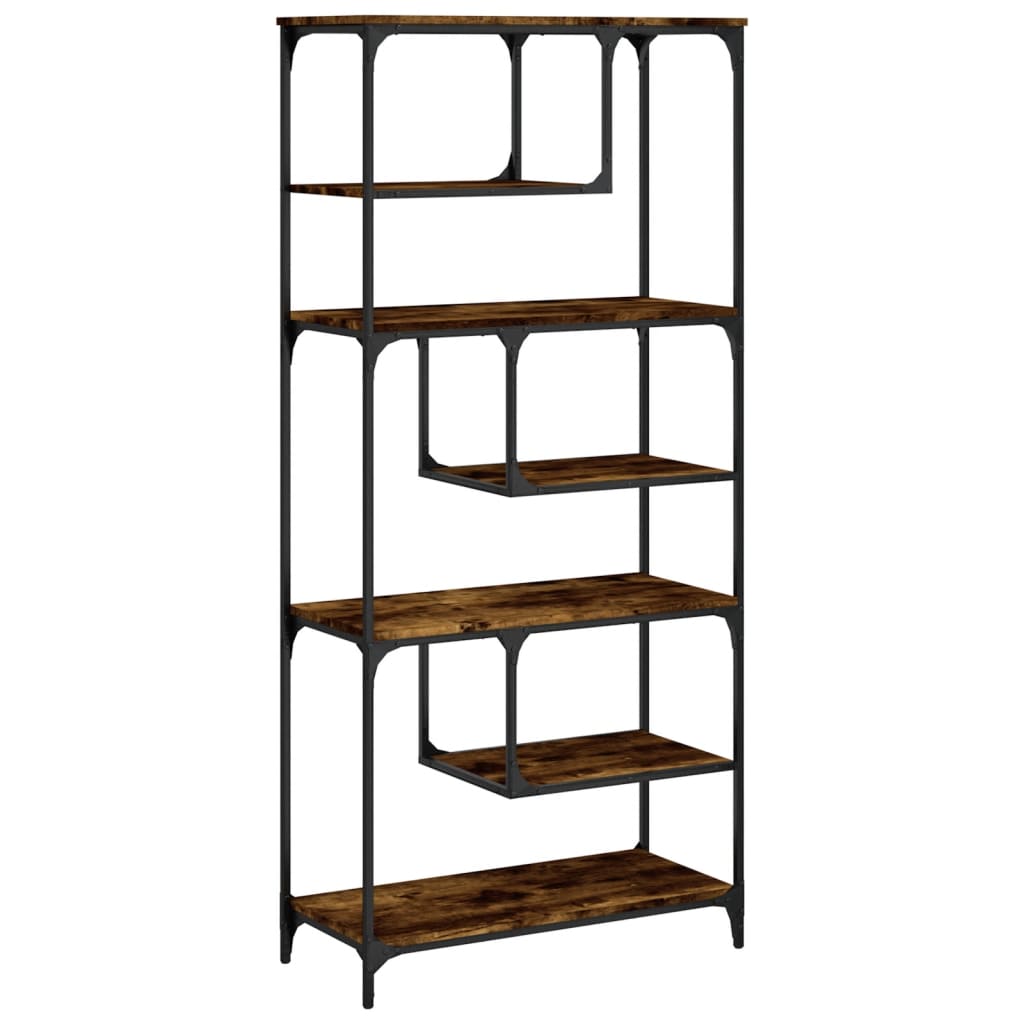 Bibliothèque chêne fumé 81x36x176 cm bois d'ingénierie - XIOS