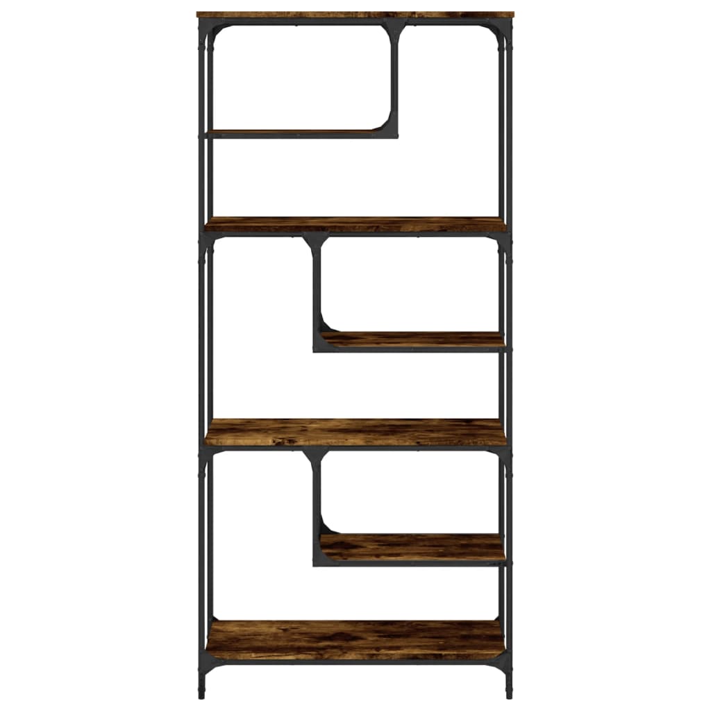 Bibliothèque chêne fumé 81x36x176 cm bois d'ingénierie - XIOS