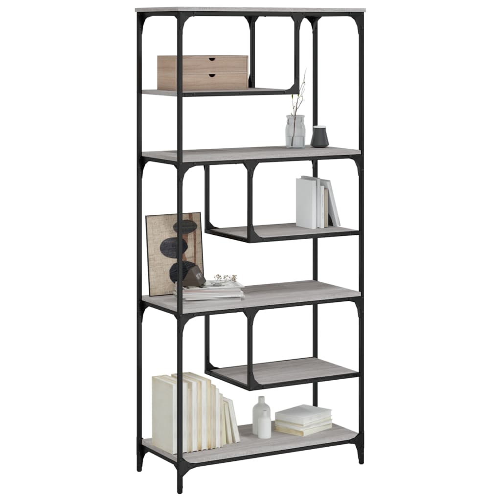 Bibliothèque sonoma gris 81x36x176 cm bois d'ingénierie - XIOS