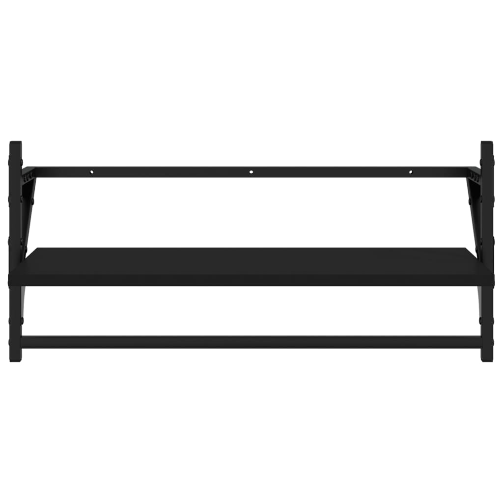 Étagères murales avec barres 2 pcs noir 65x25x30 cm - XIOS