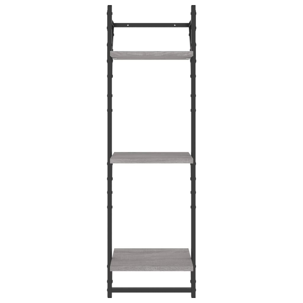 Étagères murales à 3 niveaux avec barres 2 pcs sonoma gris - XIOS