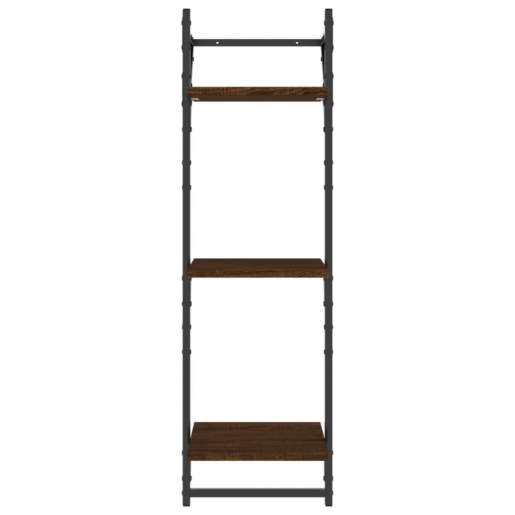 Étagères murales à 3 niveaux avec barres 2 pcs chêne marron - XIOS