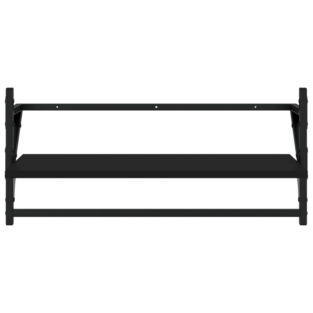 Ensemble d'étagères murales barres 4 pcs noir bois d'ingénierie Étagères murales & corniches vidaXL
