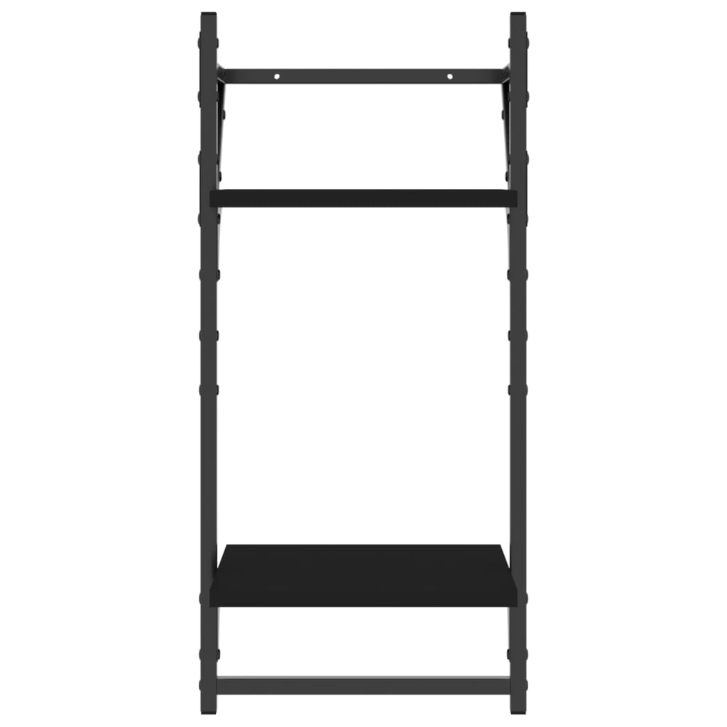 Ensemble d'étagères murales barres 4 pcs noir bois d'ingénierie Étagères murales & corniches vidaXL