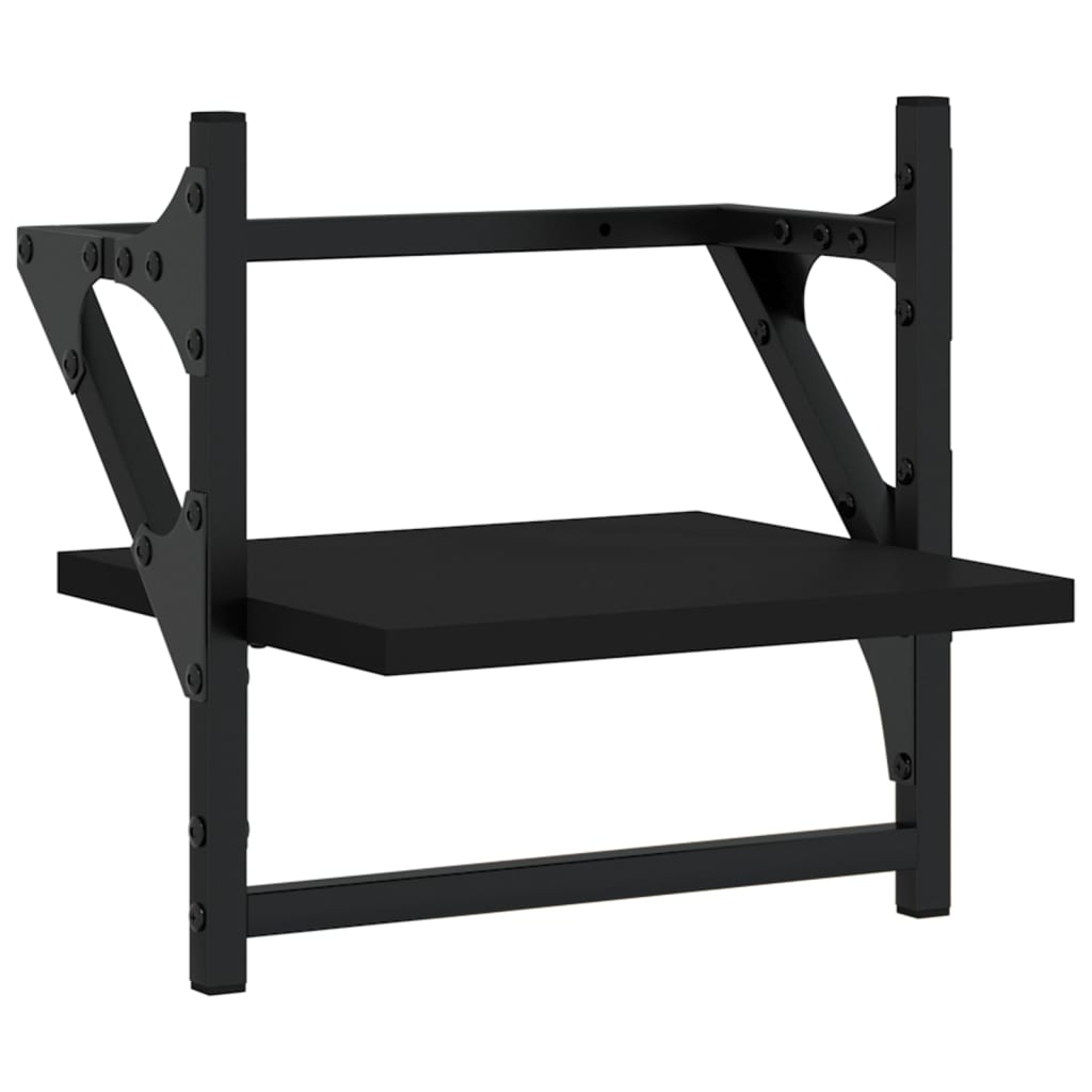 Ensemble d'étagères murales barres 4 pcs noir bois d'ingénierie Étagères murales & corniches vidaXL