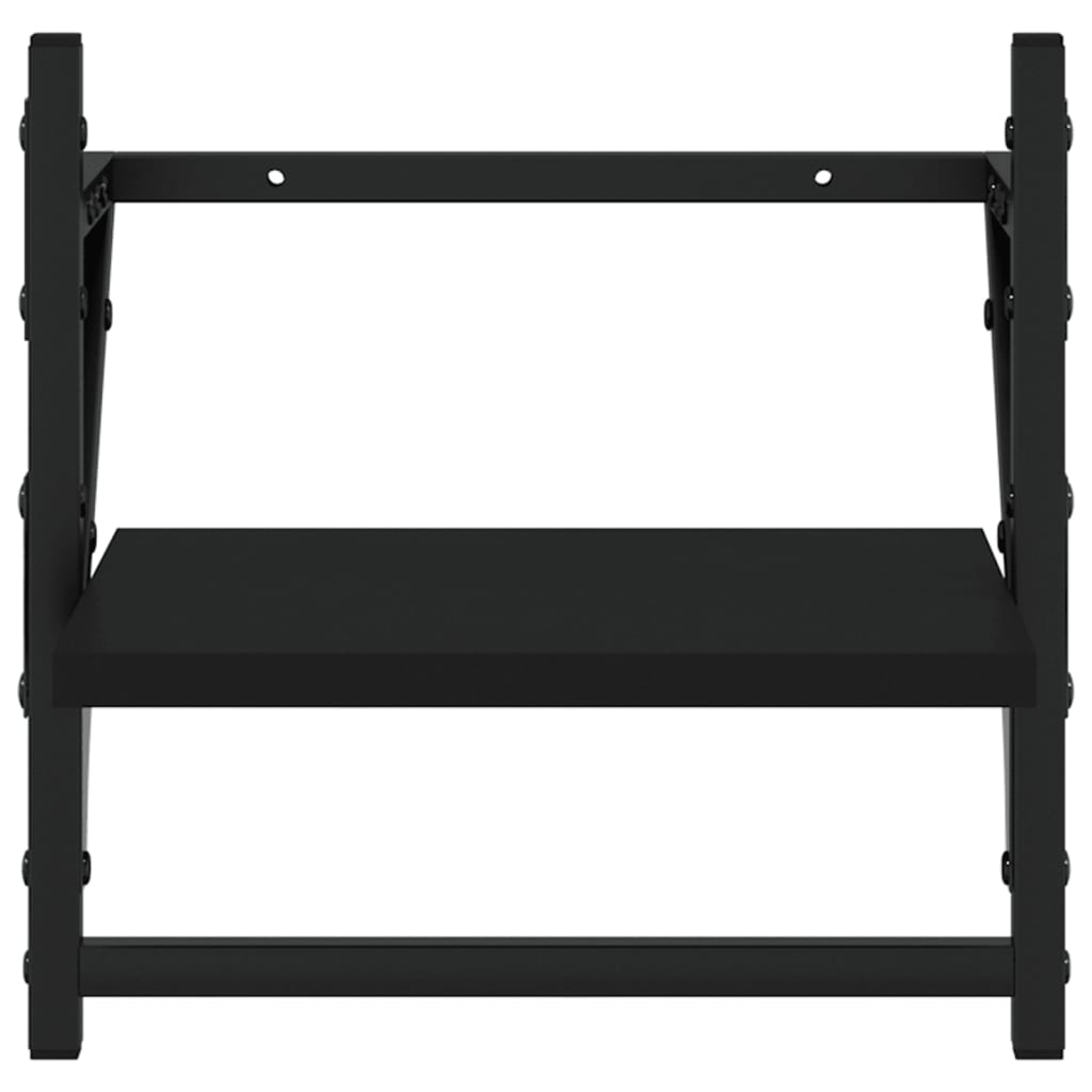 Ensemble d'étagères murales barres 4 pcs noir bois d'ingénierie Étagères murales & corniches vidaXL