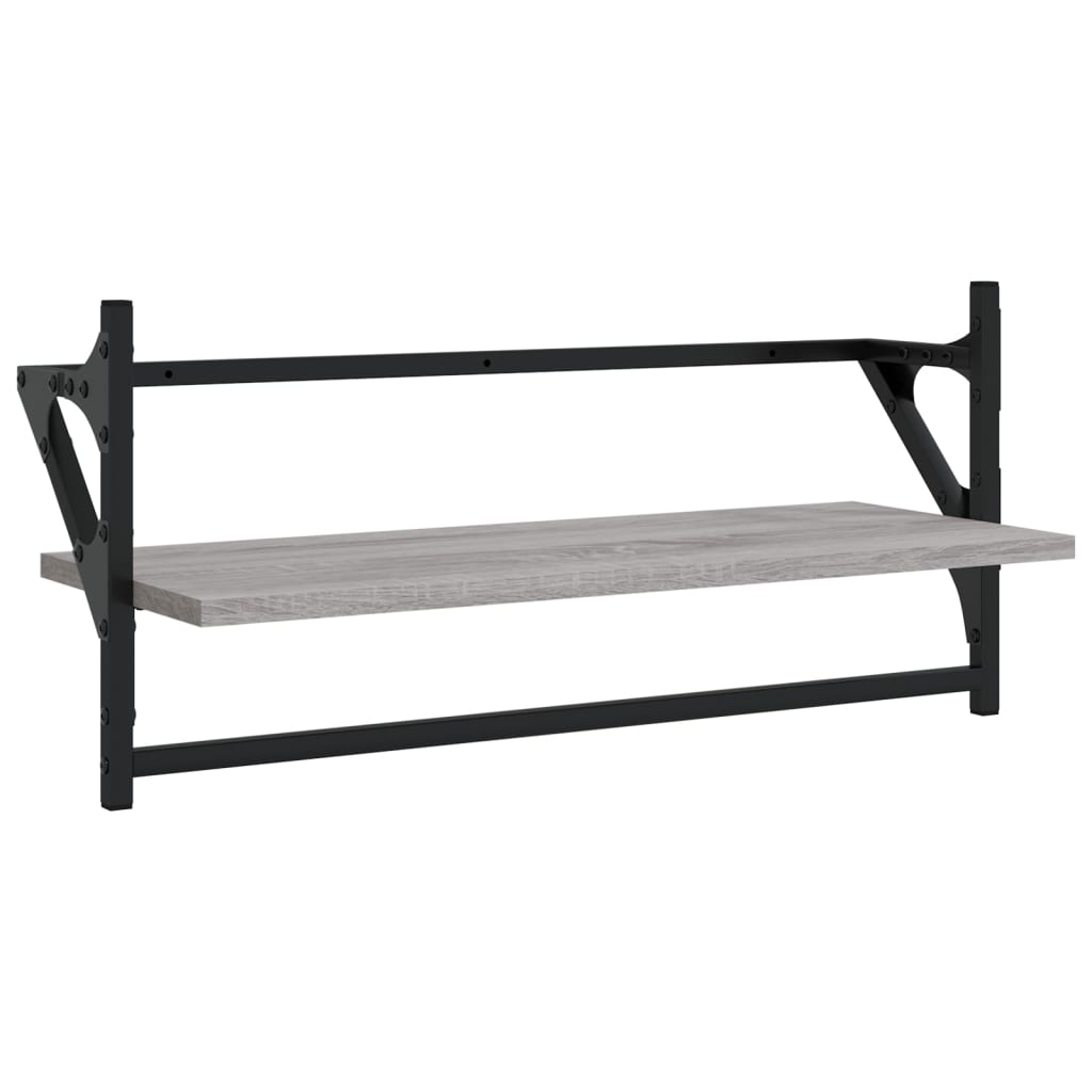 Ensemble d'étagères murales avec barres 4 pcs sonoma gris - XIOS
