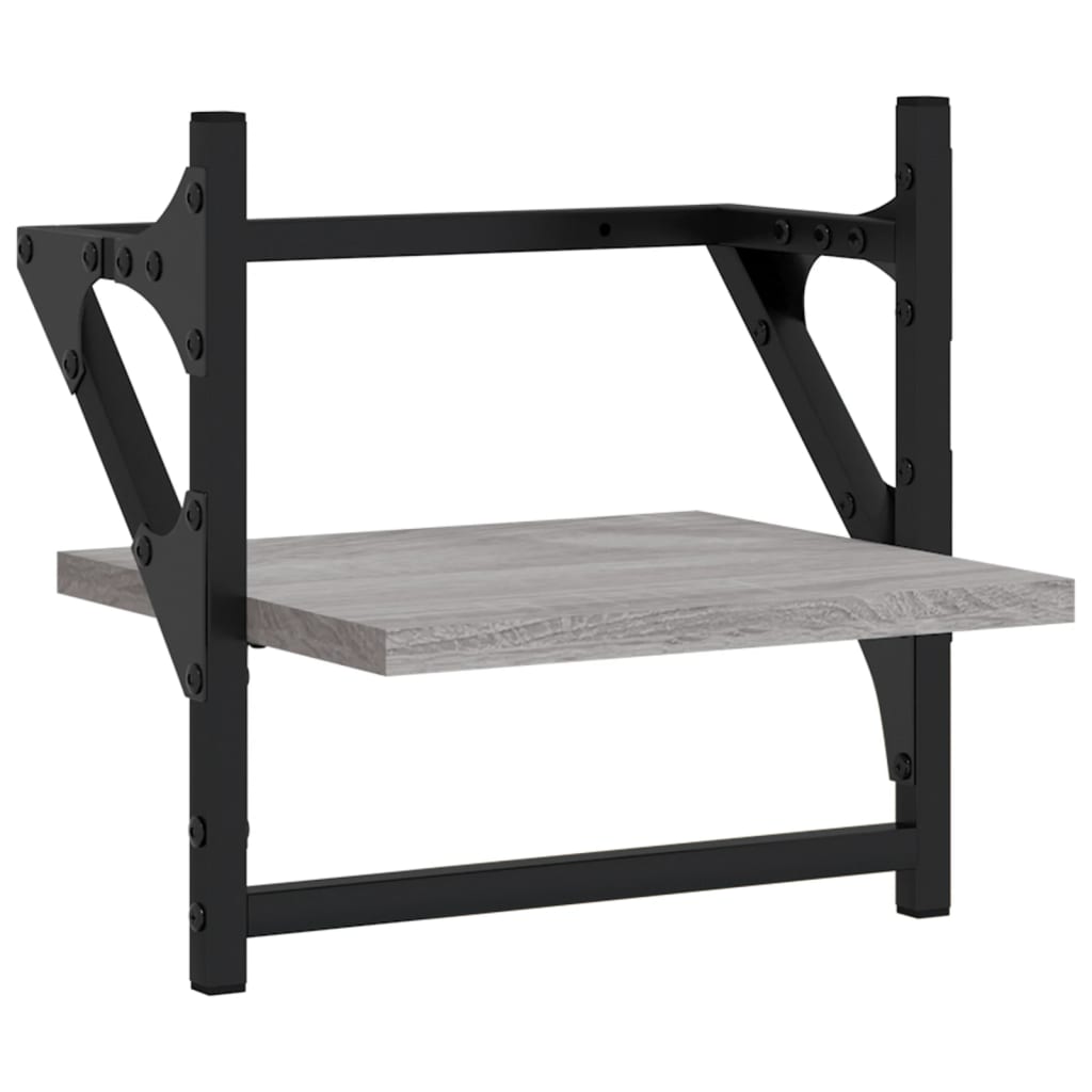 Ensemble d'étagères murales avec barres 4 pcs sonoma gris - XIOS