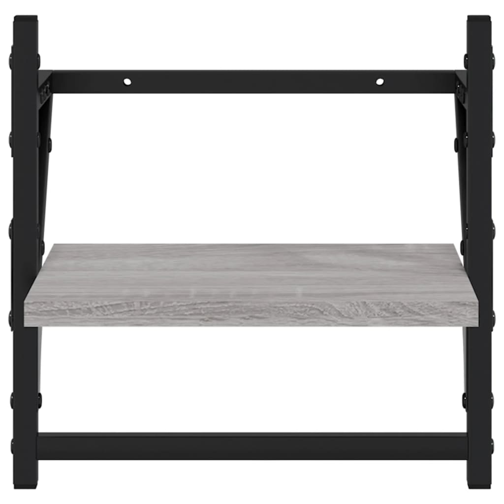 Ensemble d'étagères murales avec barres 4 pcs sonoma gris - XIOS