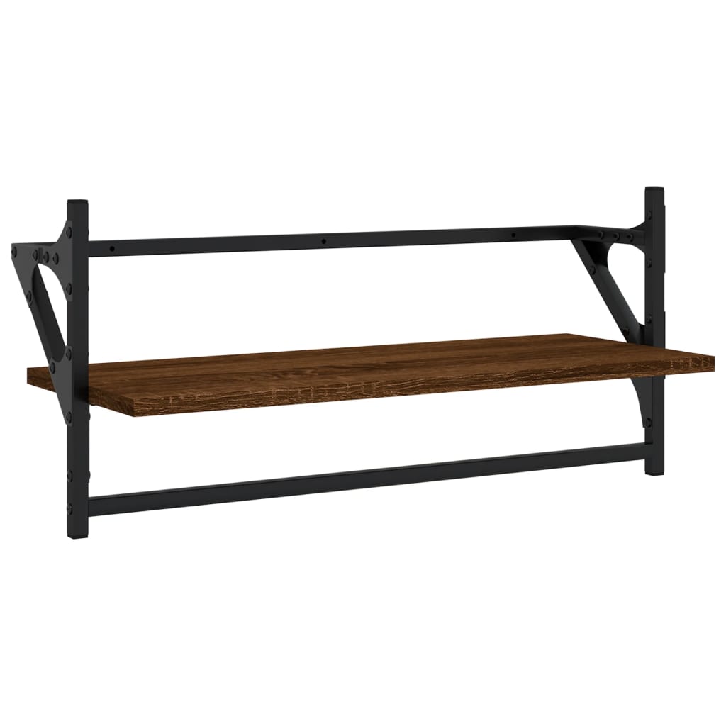 Ensemble d'étagères murales avec barres 4 pcs chêne marron - XIOS