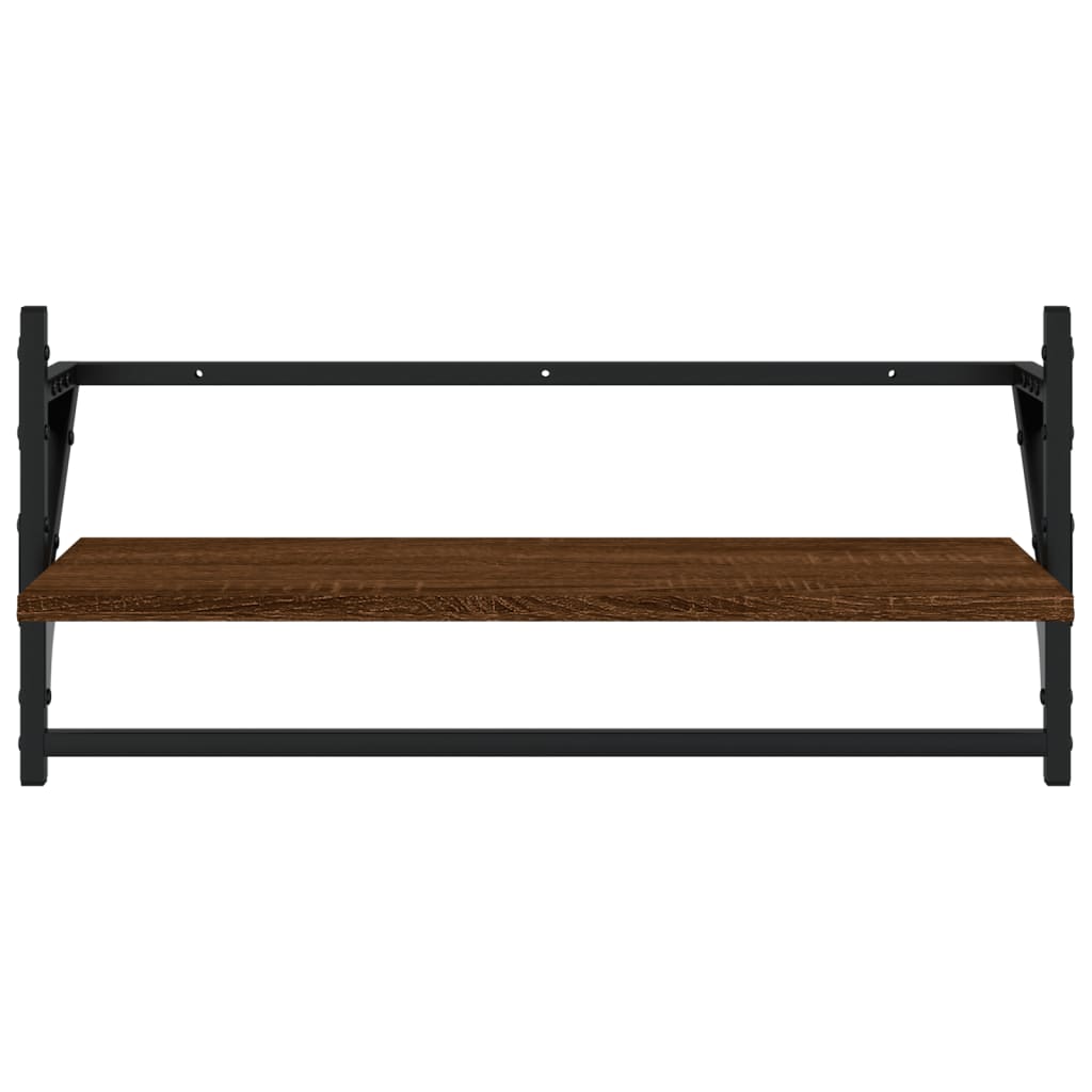 Ensemble d'étagères murales avec barres 4 pcs chêne marron - XIOS