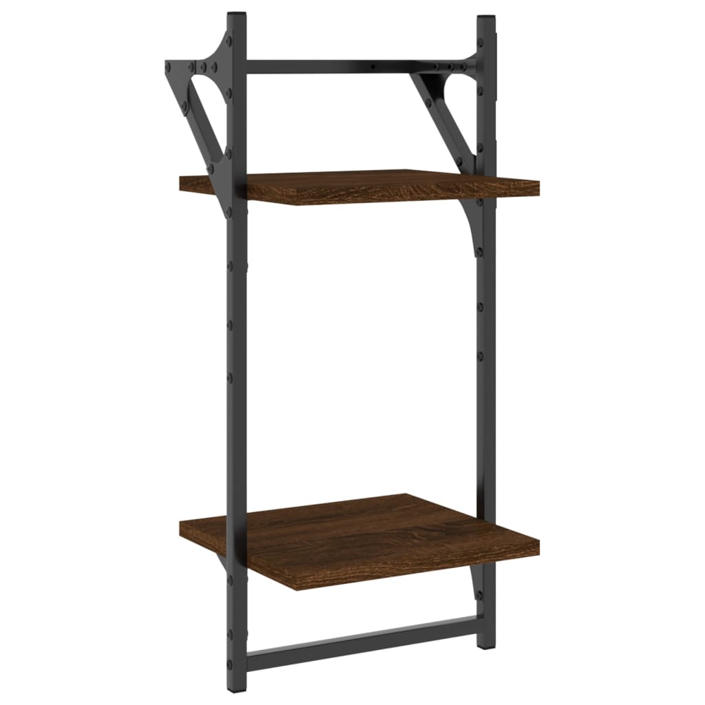Ensemble d'étagères murales avec barres 4 pcs chêne marron - XIOS