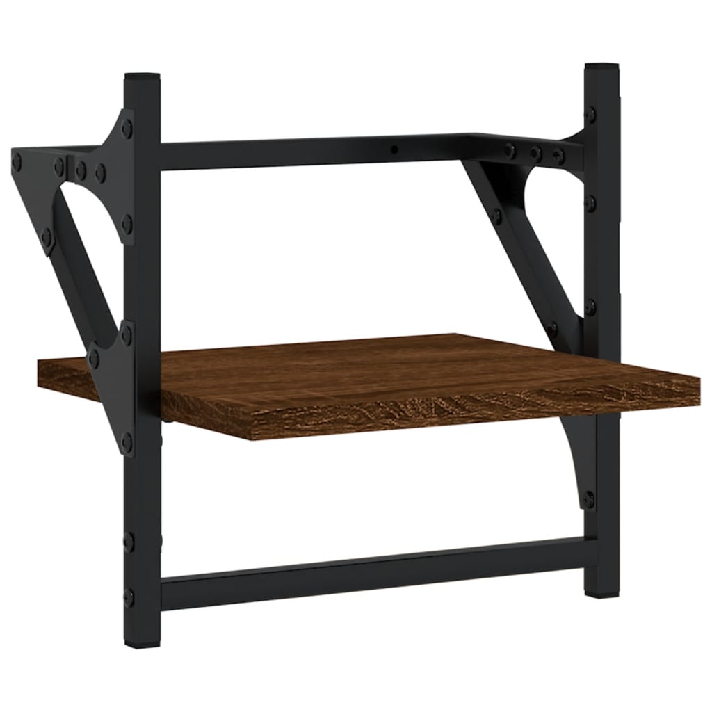Ensemble d'étagères murales avec barres 4 pcs chêne marron - XIOS