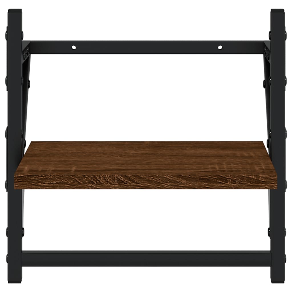 Ensemble d'étagères murales avec barres 4 pcs chêne marron - XIOS