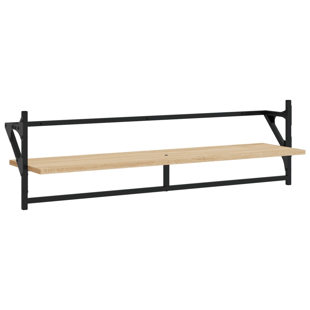 Ensemble d'étagères murales avec barres 6 pcs chêne sonoma - XIOS