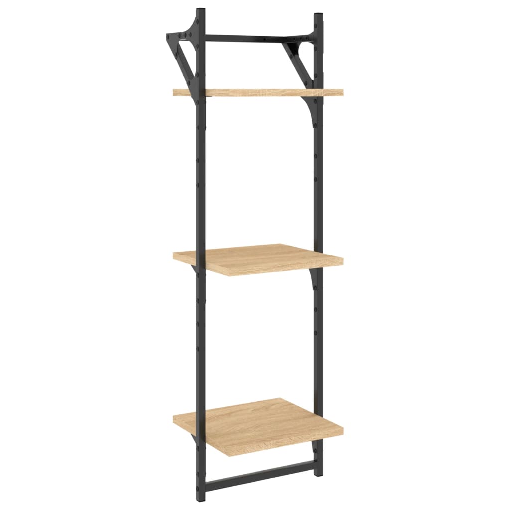 Ensemble d'étagères murales avec barres 6 pcs chêne sonoma - XIOS