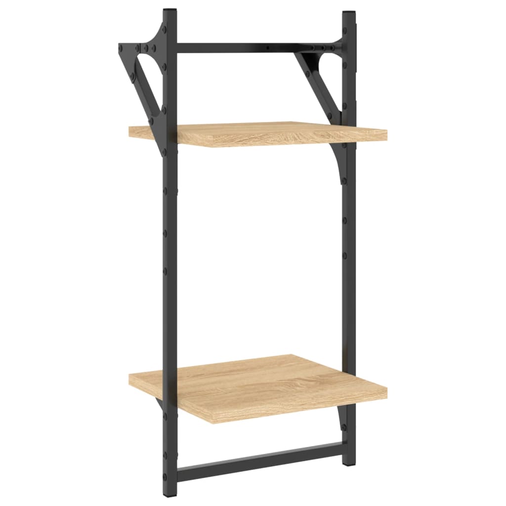 Ensemble d'étagères murales avec barres 6 pcs chêne sonoma - XIOS