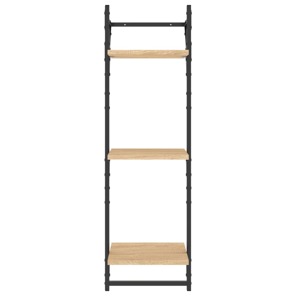 Ensemble d'étagères murales avec barres 6 pcs chêne sonoma - XIOS