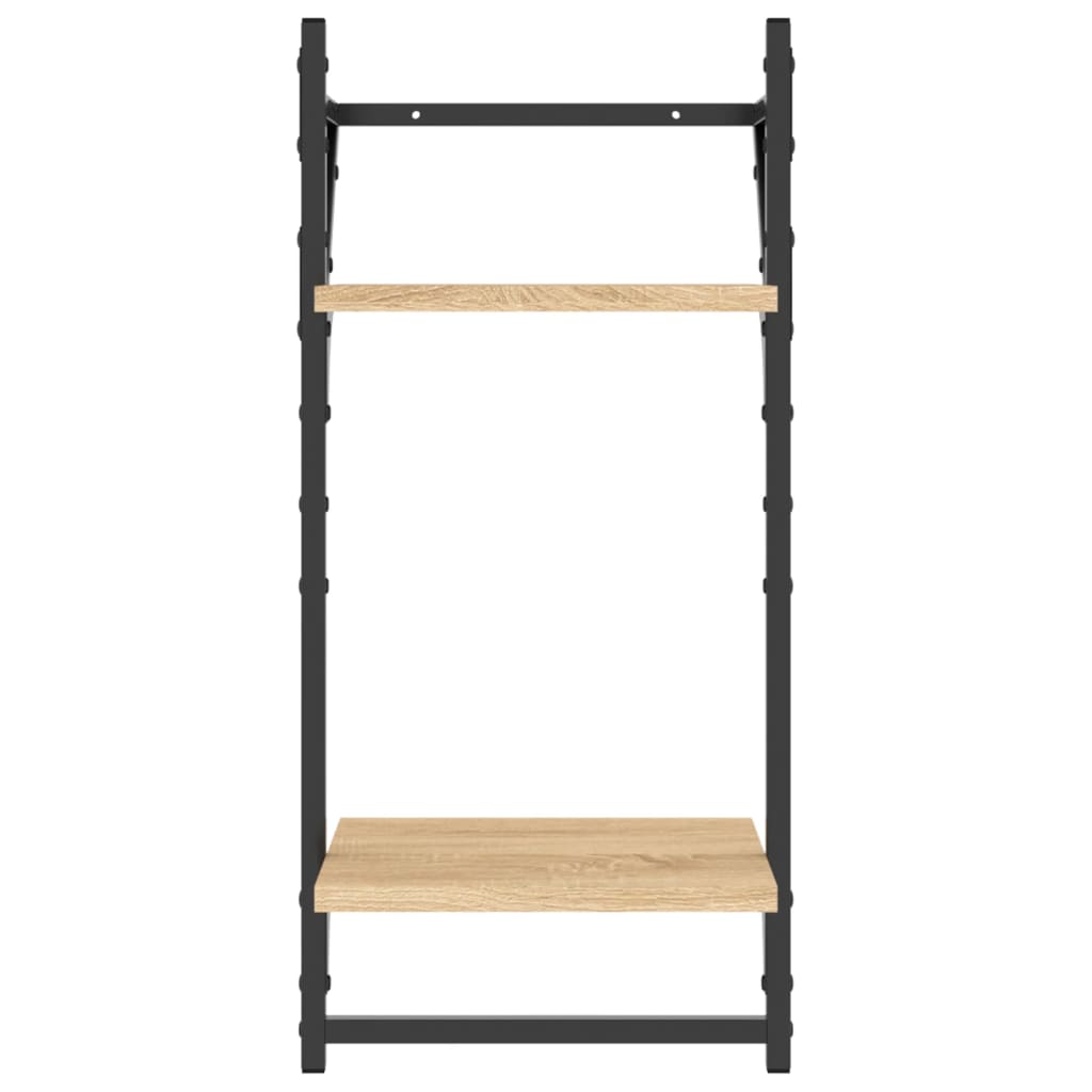 Ensemble d'étagères murales avec barres 6 pcs chêne sonoma - XIOS