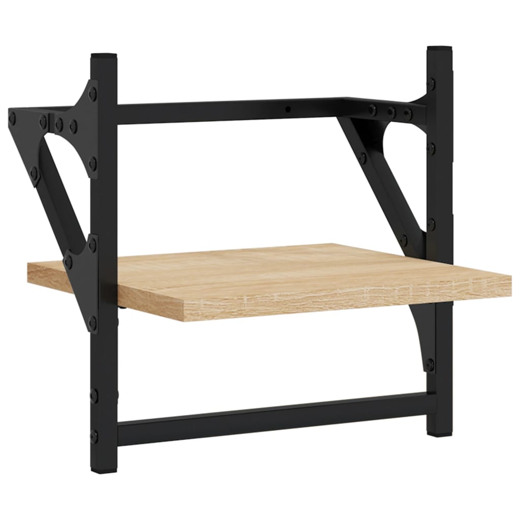Ensemble d'étagères murales avec barres 6 pcs chêne sonoma - XIOS