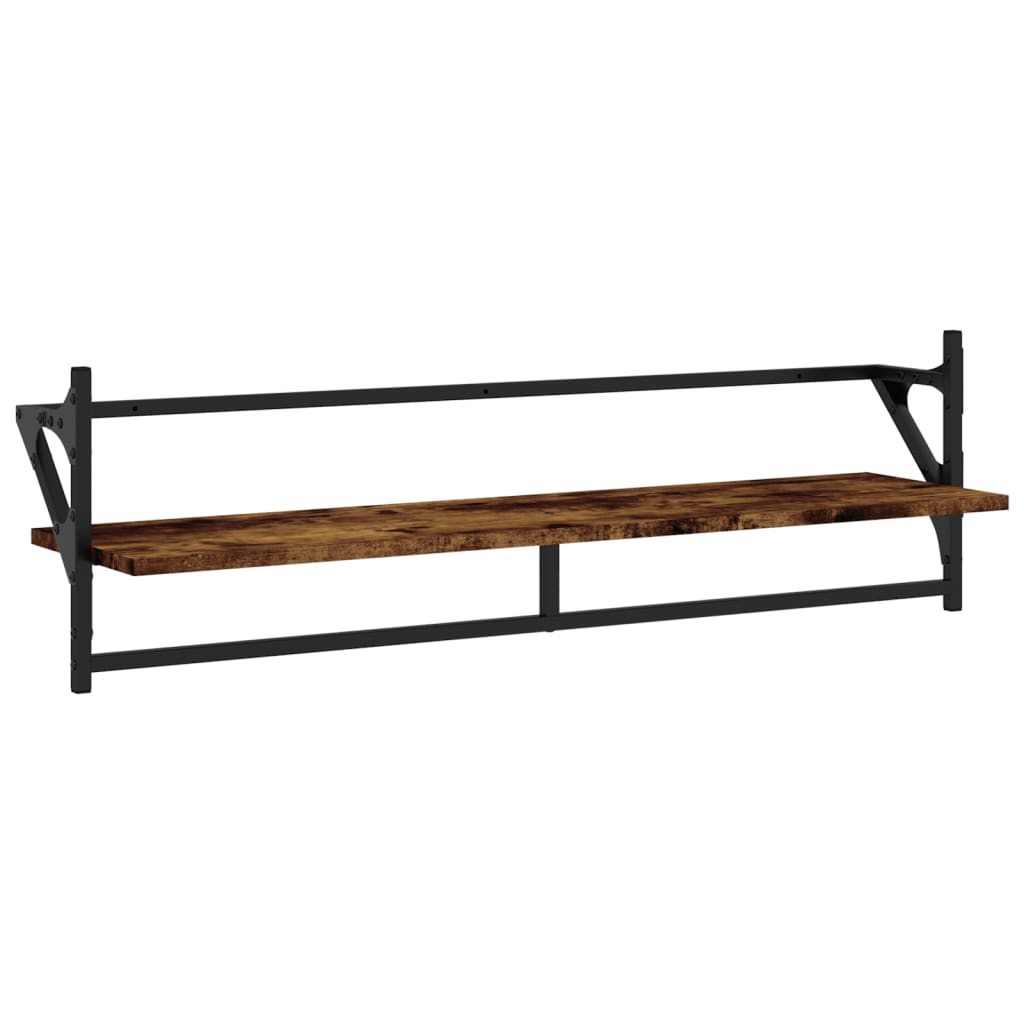 Ensemble d'étagères murales avec barres 6 pcs chêne fumé - XIOS