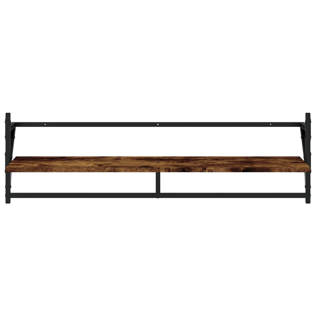 Ensemble d'étagères murales avec barres 6 pcs chêne fumé - XIOS