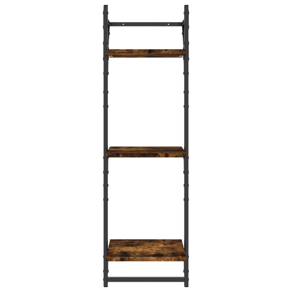 Ensemble d'étagères murales avec barres 6 pcs chêne fumé - XIOS