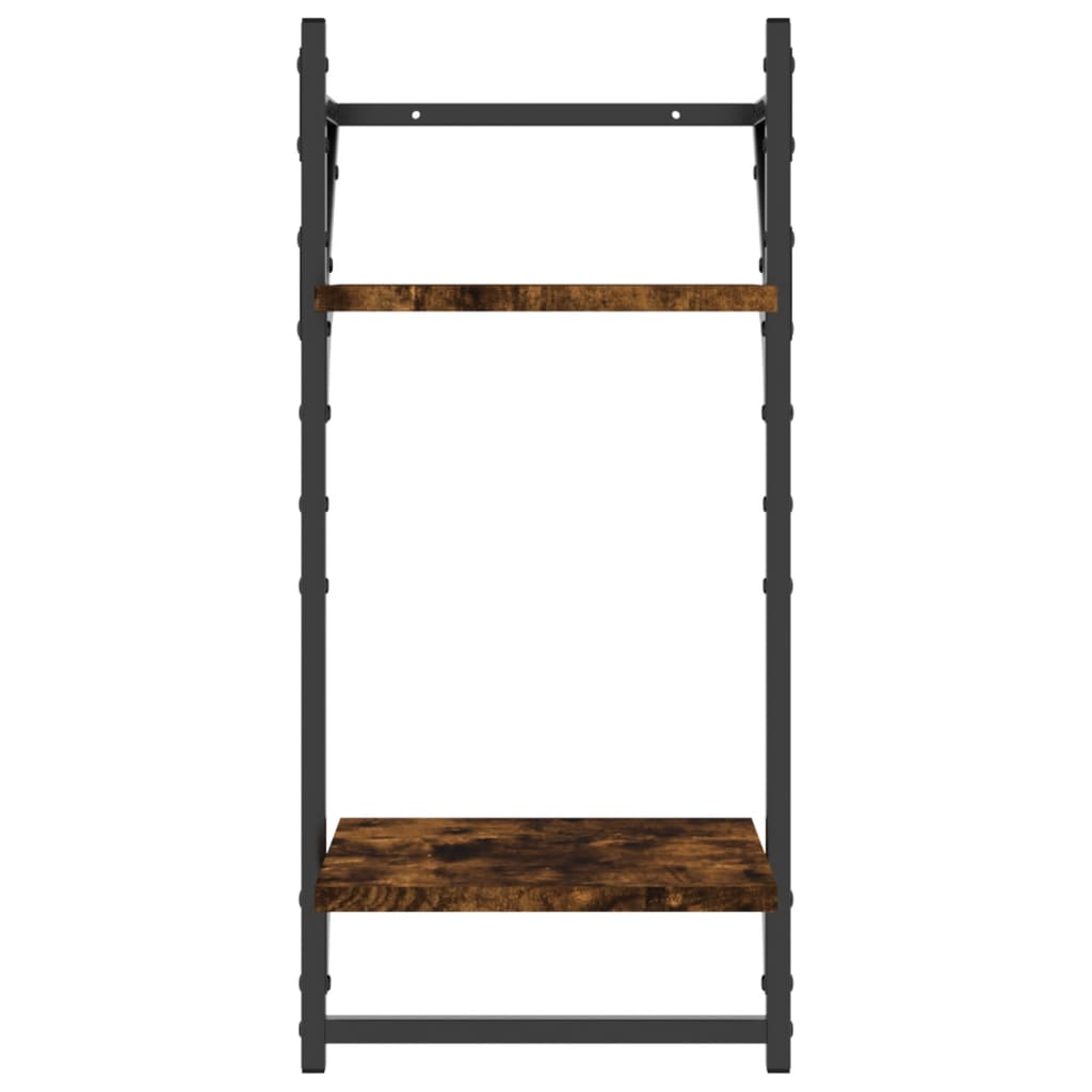 Ensemble d'étagères murales avec barres 6 pcs chêne fumé - XIOS