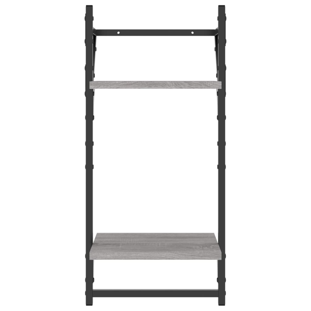 Ensemble d'étagères murales avec barres 6 pcs sonoma gris - XIOS