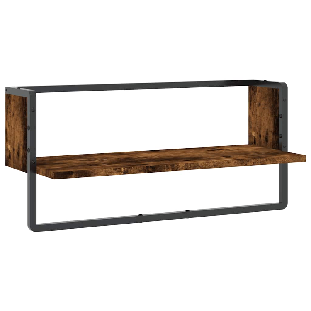 Étagère murale avec barre chêne fumé 65x25x30 cm - XIOS