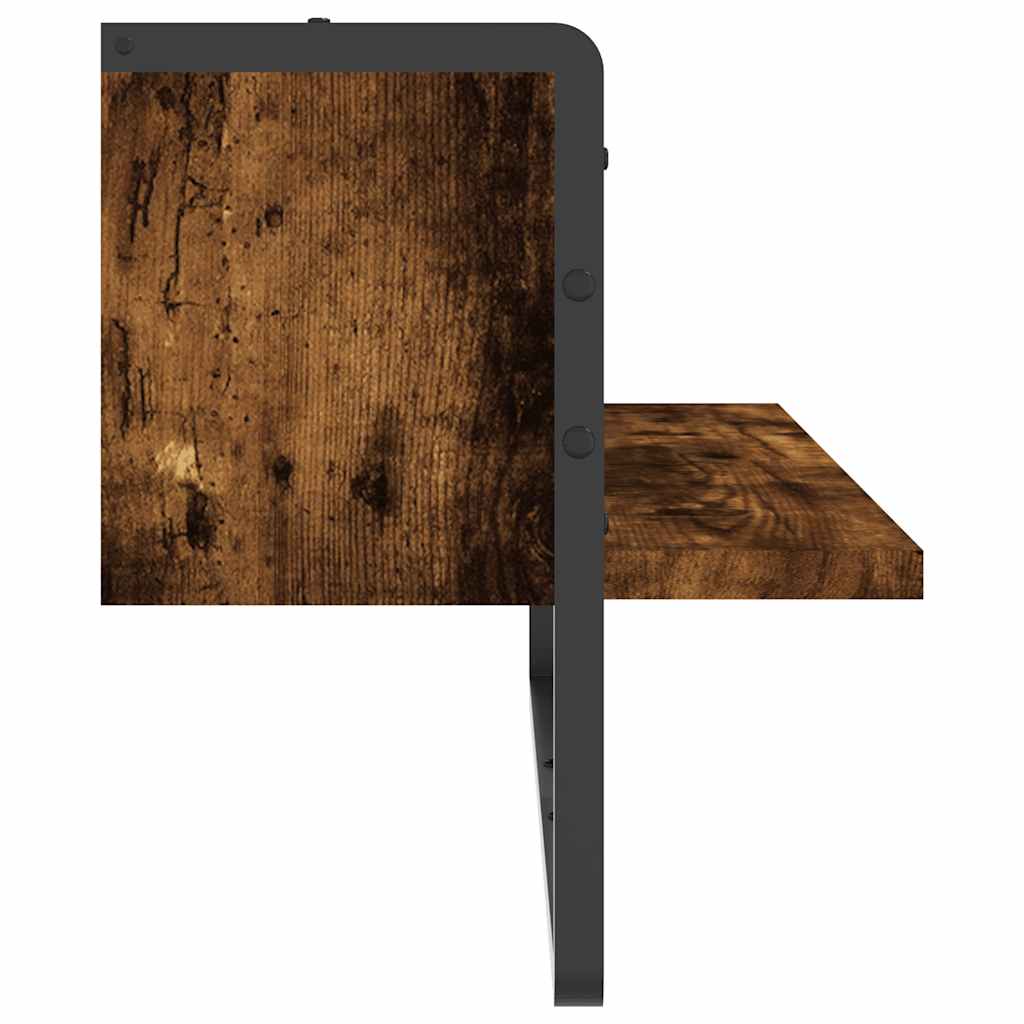 Étagère murale avec barre chêne fumé 65x25x30 cm - XIOS