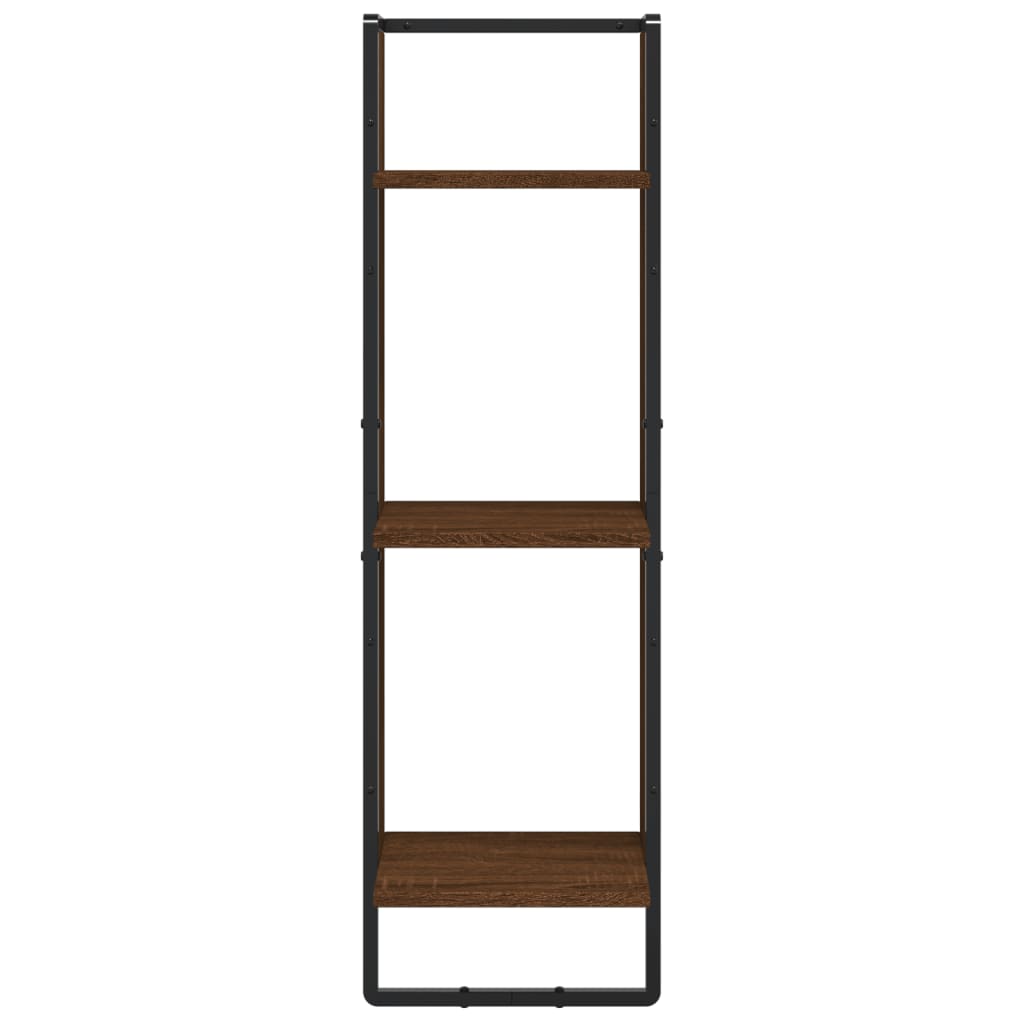 Étagère murale 3 niveaux chêne marron 30x25x100 cm - XIOS