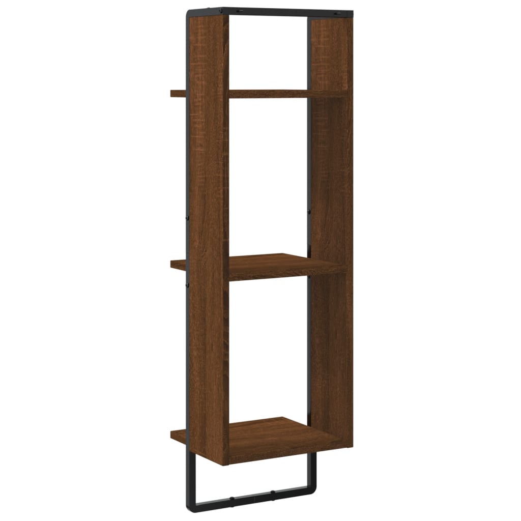 Étagère murale 3 niveaux chêne marron 30x25x100 cm - XIOS