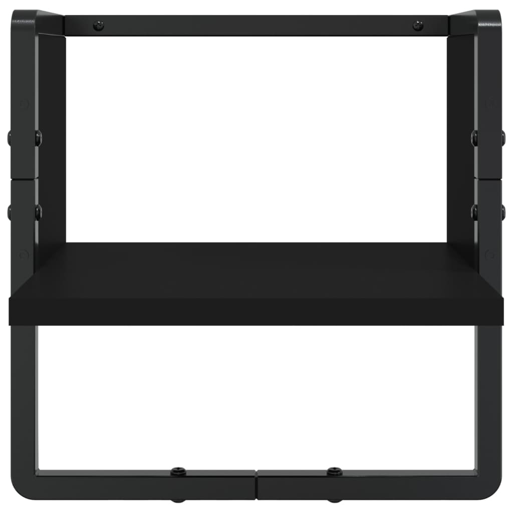 Ensemble d'étagères murales barres 4 pcs noir bois d'ingénierie Étagères murales & corniches vidaXL