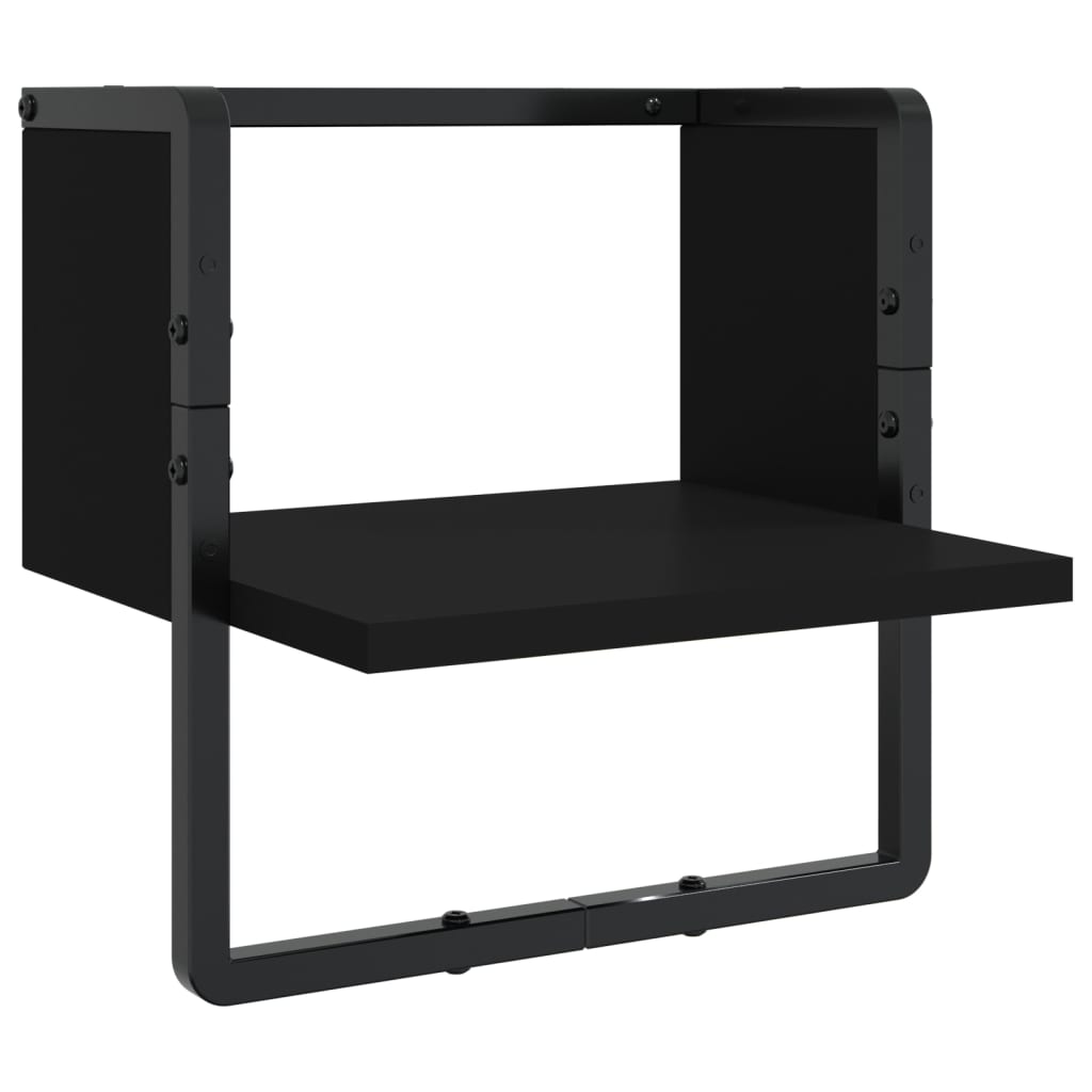 Ensemble d'étagères murales barres 4 pcs noir bois d'ingénierie Étagères murales & corniches vidaXL