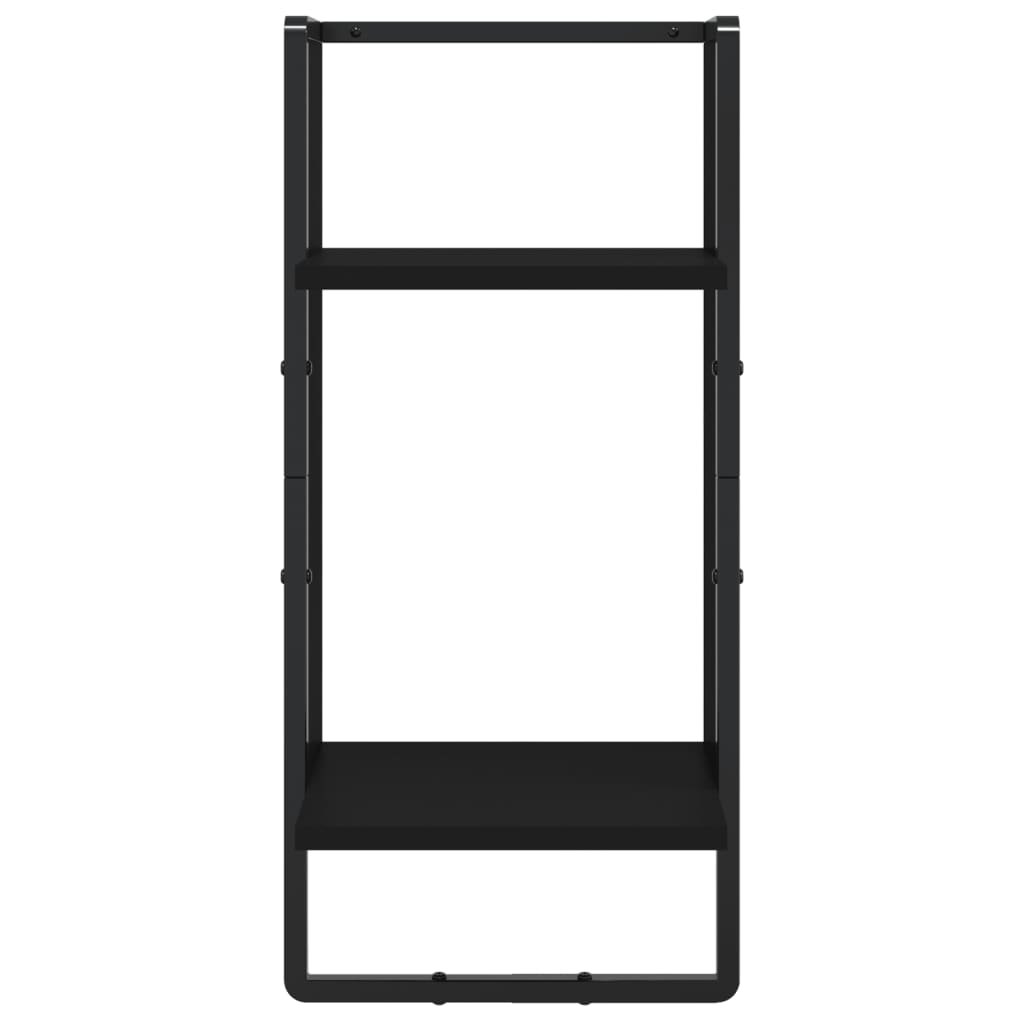 Ensemble d'étagères murales barres 4 pcs noir bois d'ingénierie Étagères murales & corniches vidaXL