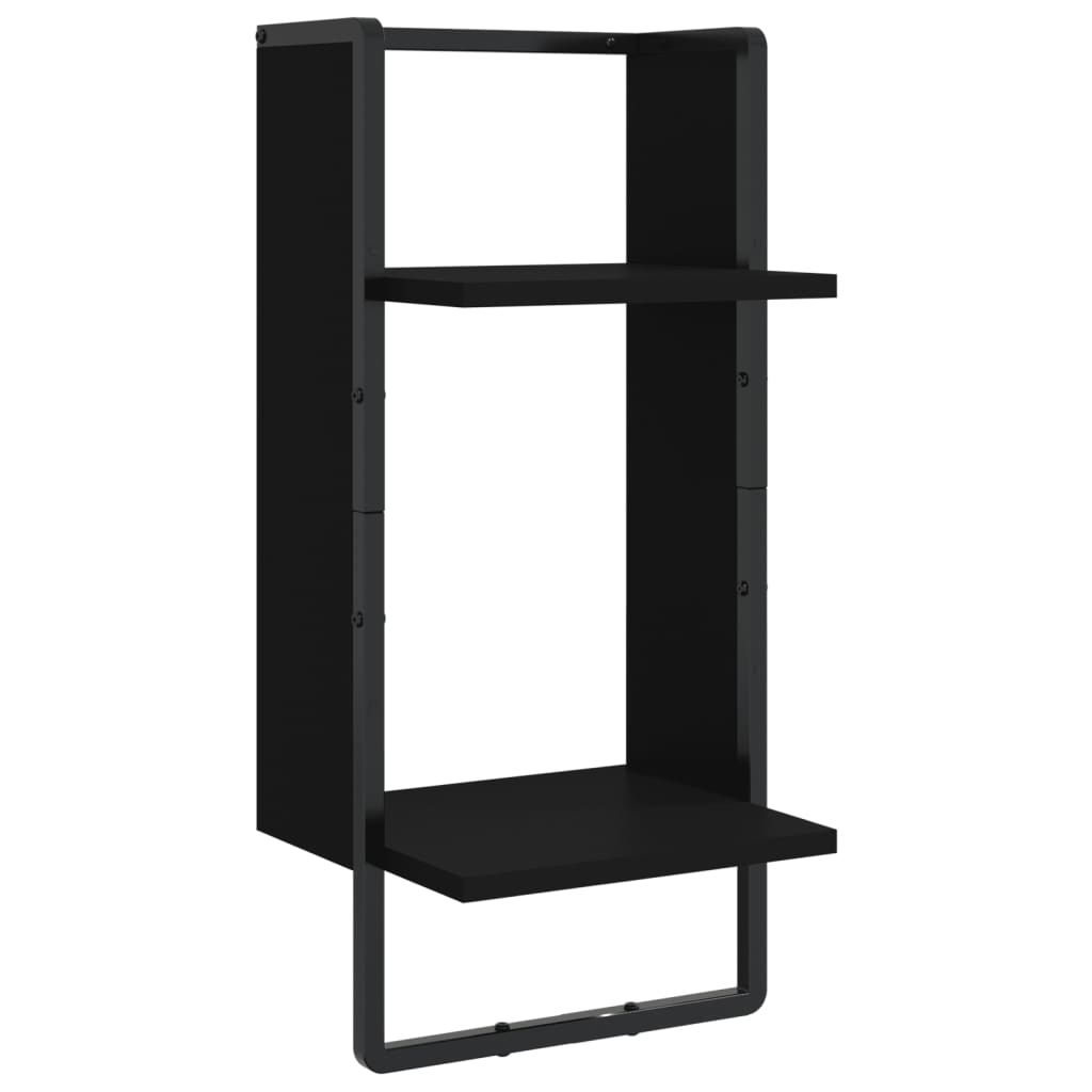 Ensemble d'étagères murales barres 4 pcs noir bois d'ingénierie Étagères murales & corniches vidaXL
