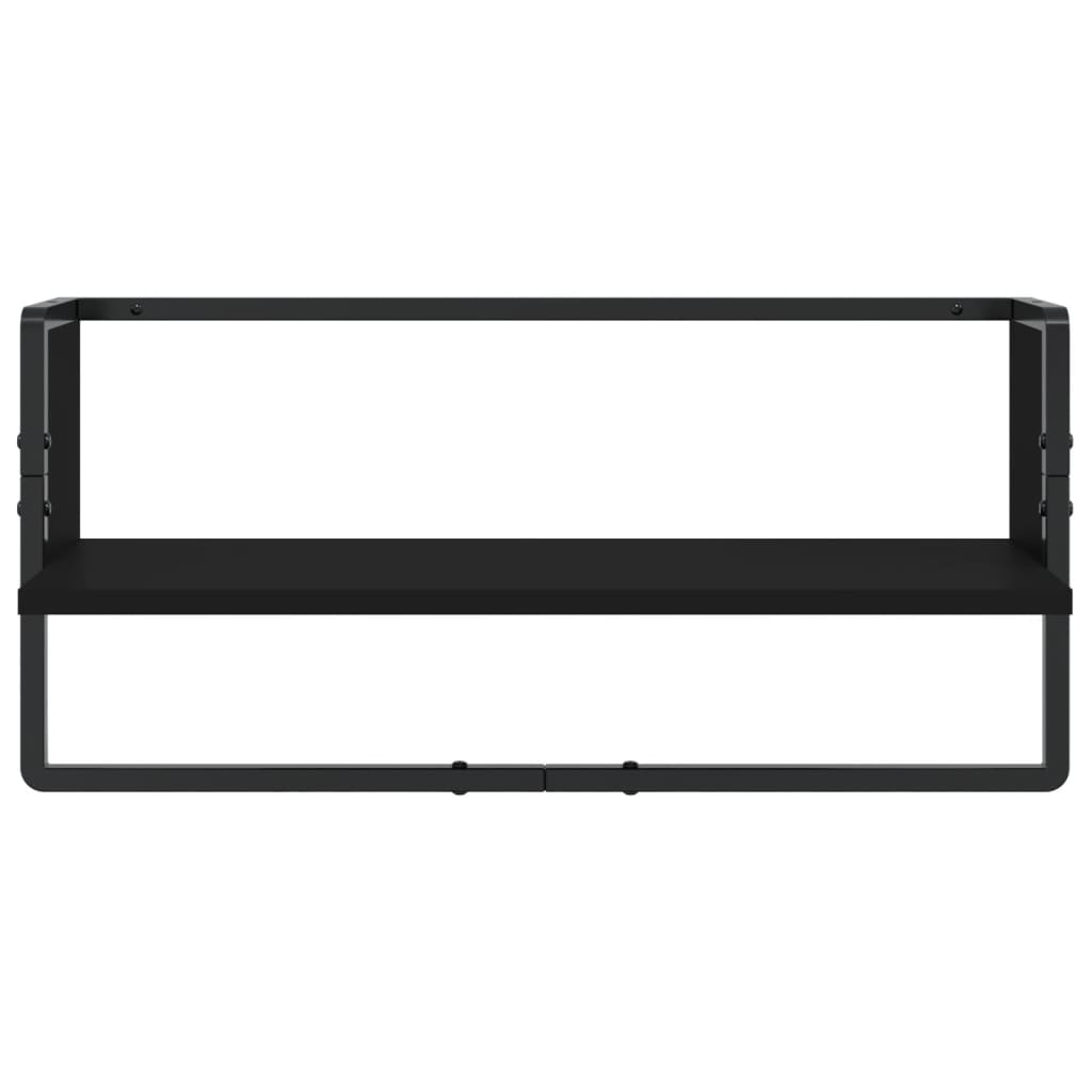 Ensemble d'étagères murales barres 4 pcs noir bois d'ingénierie Étagères murales & corniches vidaXL