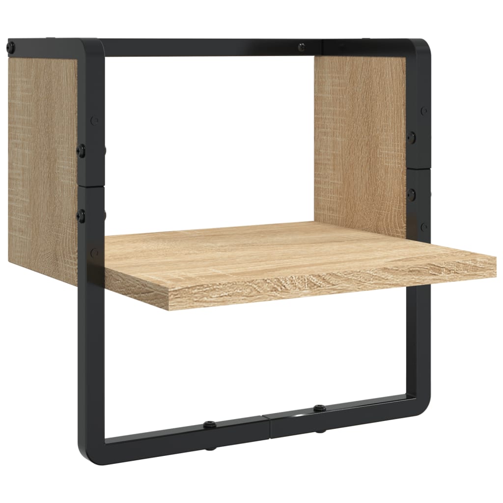 Ensemble d'étagères murales avec barres 4 pcs chêne sonoma - XIOS