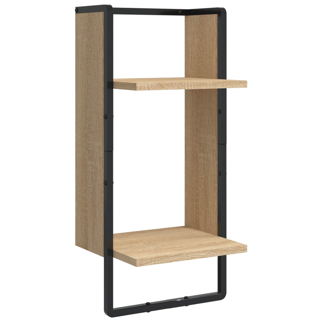 Ensemble d'étagères murales avec barres 4 pcs chêne sonoma - XIOS