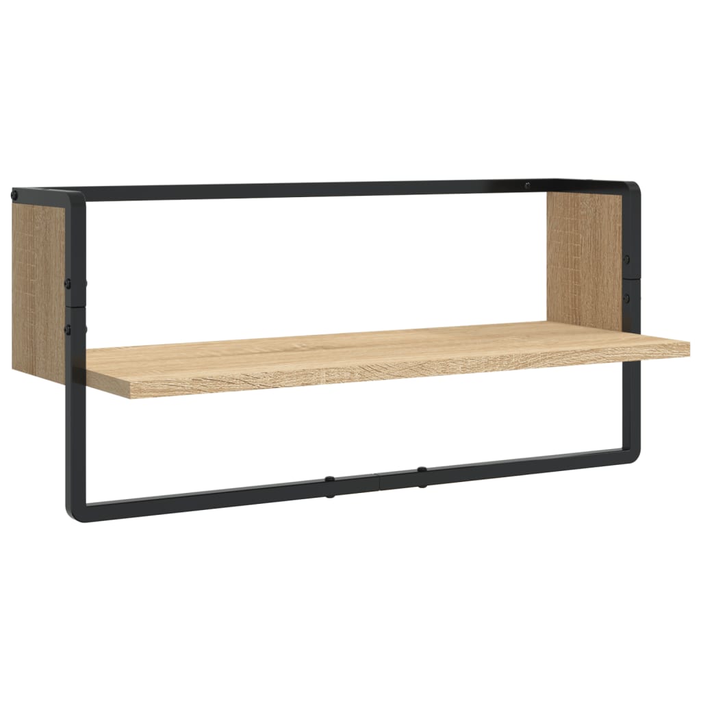 Ensemble d'étagères murales avec barres 4 pcs chêne sonoma - XIOS