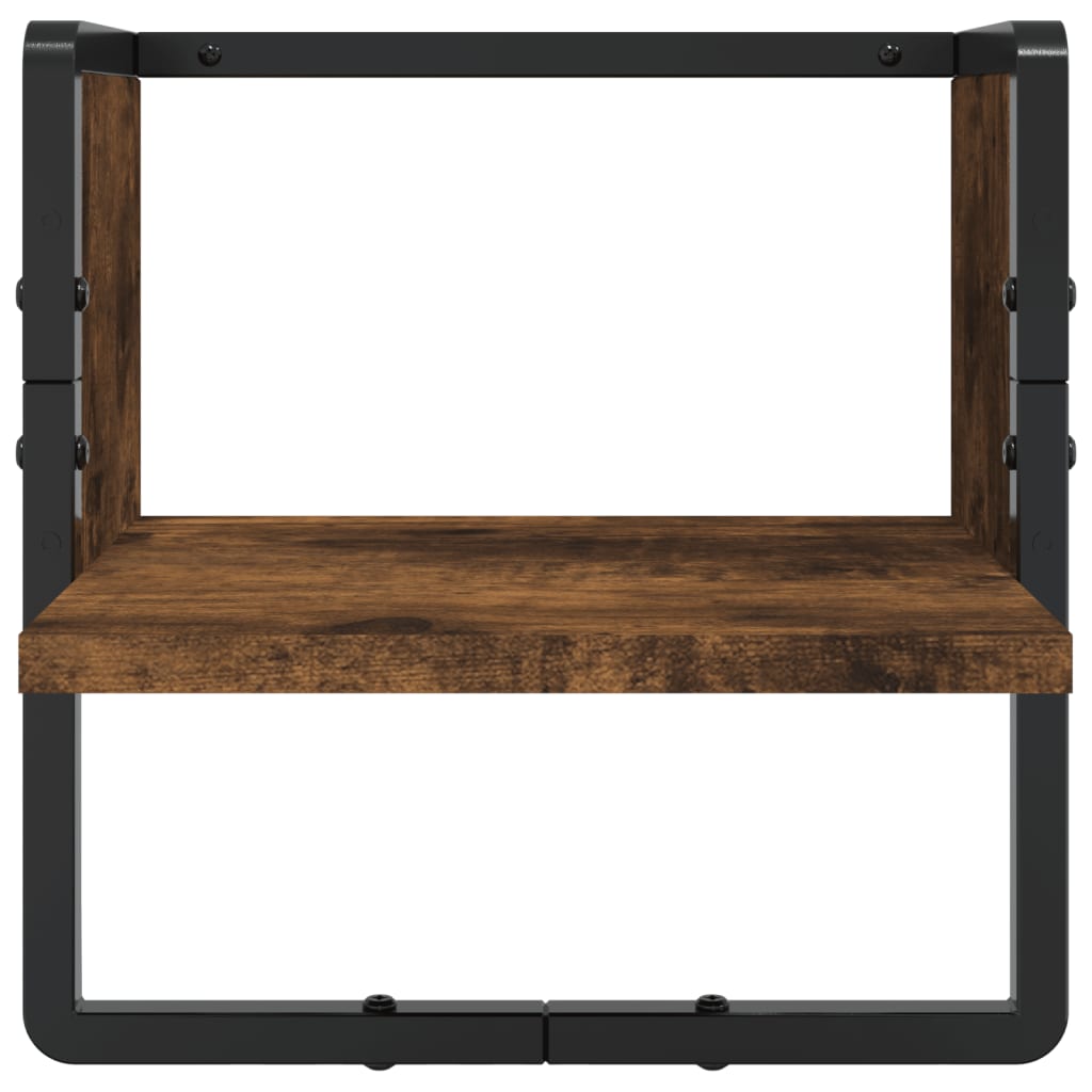 Ensemble d'étagères murales avec barres 4 pcs chêne fumé - XIOS