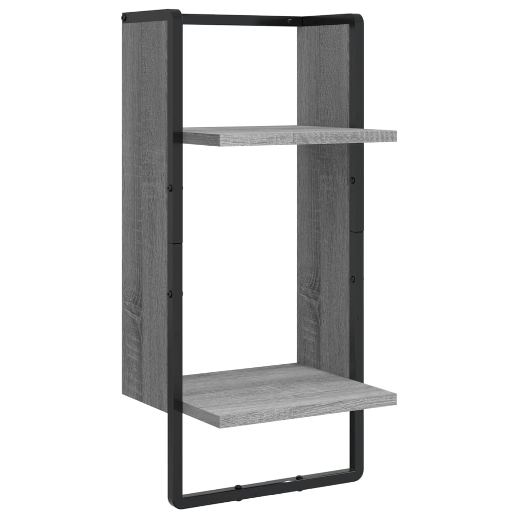 Ensemble d'étagères murales avec barres 4 pcs sonoma gris - XIOS