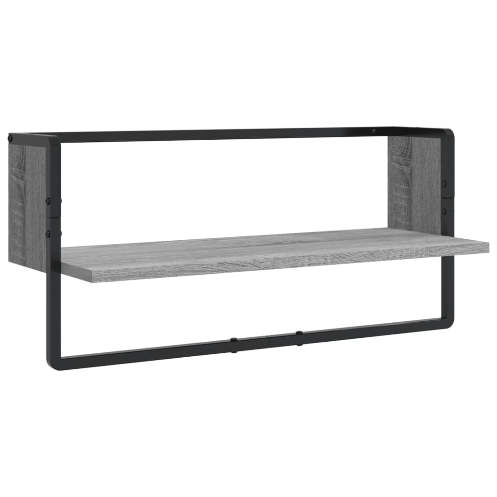 Ensemble d'étagères murales avec barres 4 pcs sonoma gris - XIOS