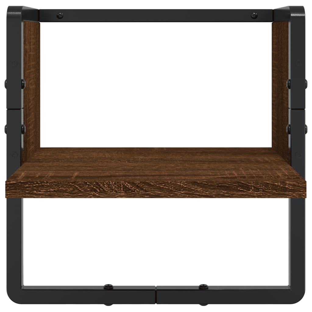 Ensemble d'étagères murales avec barres 4 pcs chêne marron Étagères murales & corniches vidaXL