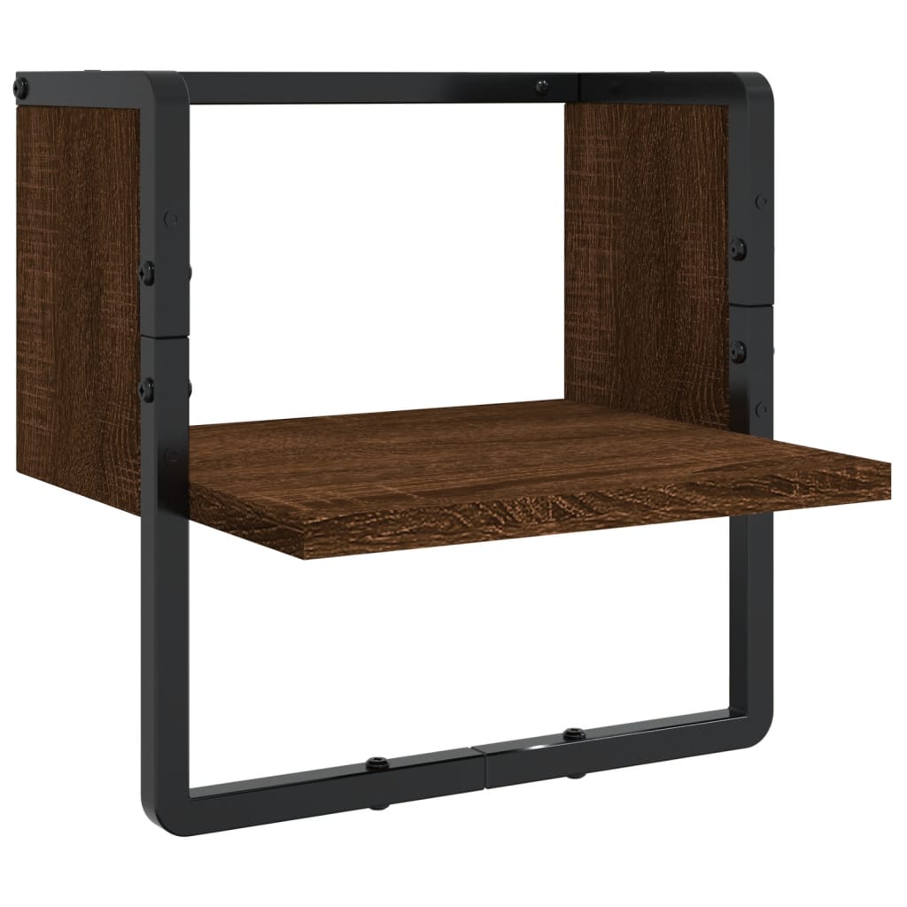 Ensemble d'étagères murales avec barres 4 pcs chêne marron Étagères murales & corniches vidaXL