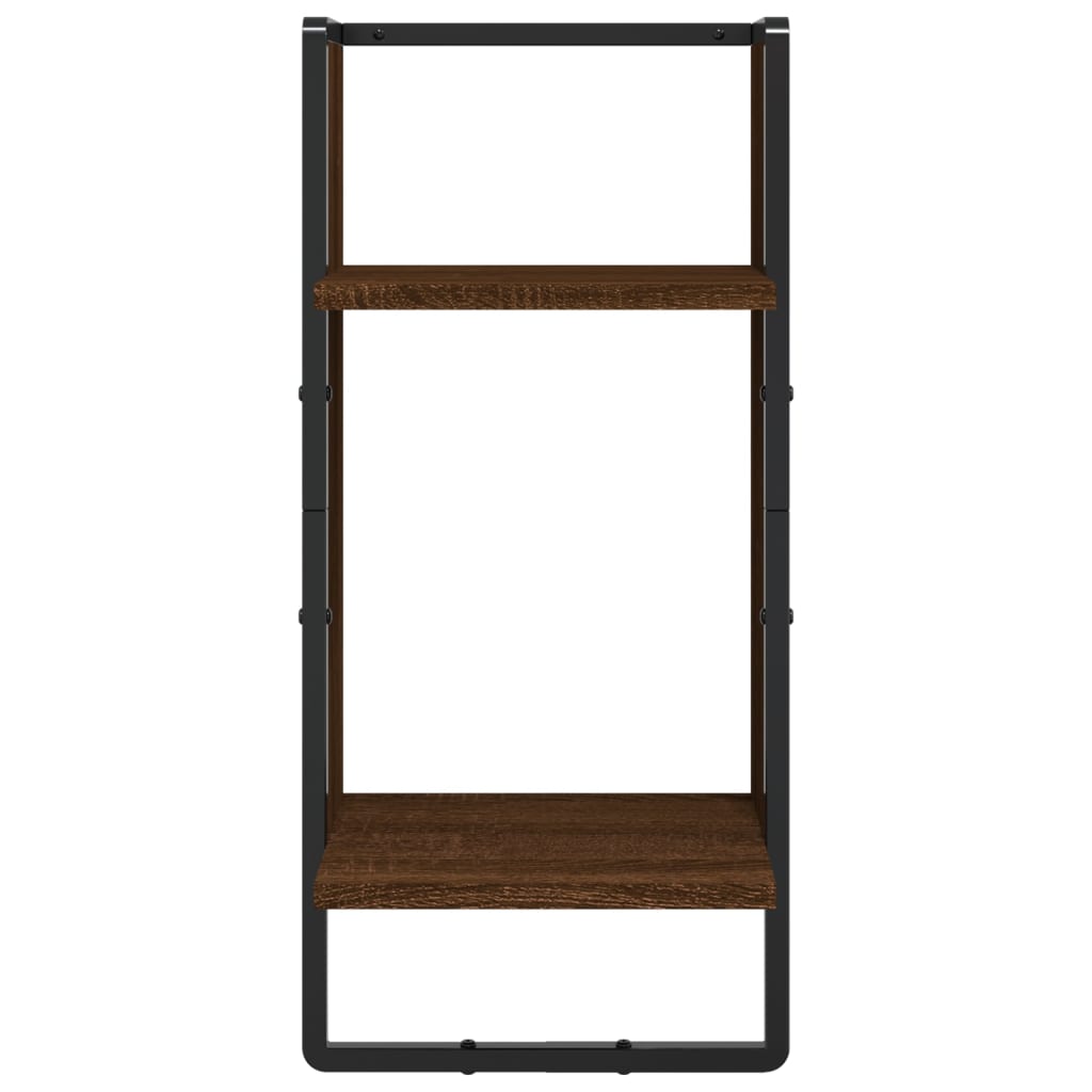 Ensemble d'étagères murales avec barres 4 pcs chêne marron Étagères murales & corniches vidaXL
