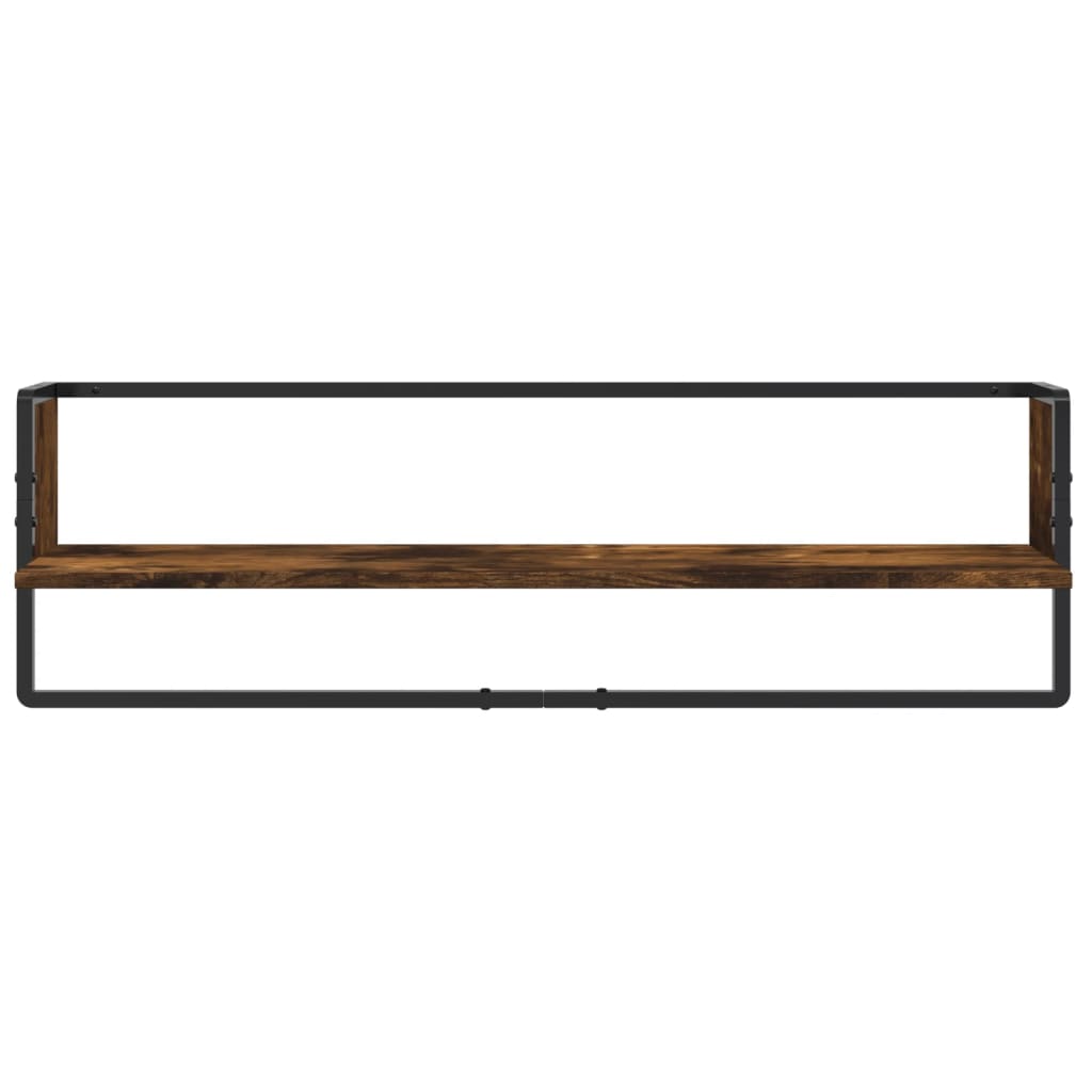 Ensemble d'étagères murales avec barres 6 pcs chêne fumé - XIOS