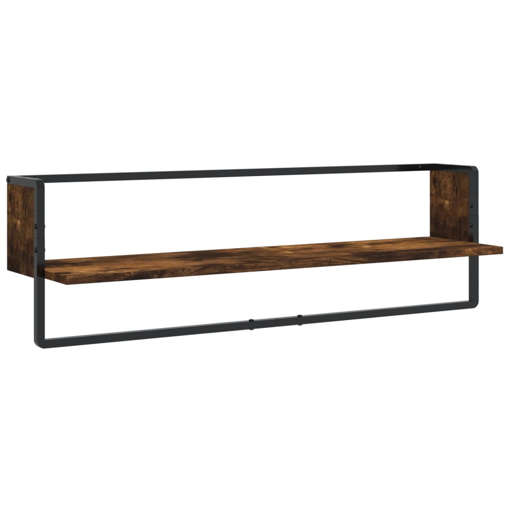 Ensemble d'étagères murales avec barres 6 pcs chêne fumé - XIOS